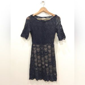 Free People Nightcap Black Lace Bodycon Mini Dress - Size 2